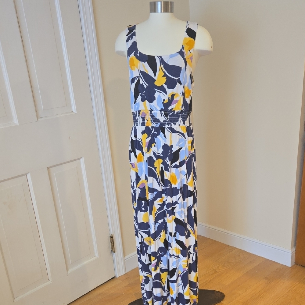 INC International Concepts Floral Maxi Dress - Navy, Yellow, White